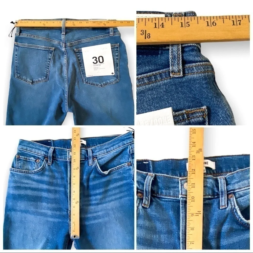 Re/Done High-Rise Distressed Stovepipe Jeans, ankle, size 30, NWT